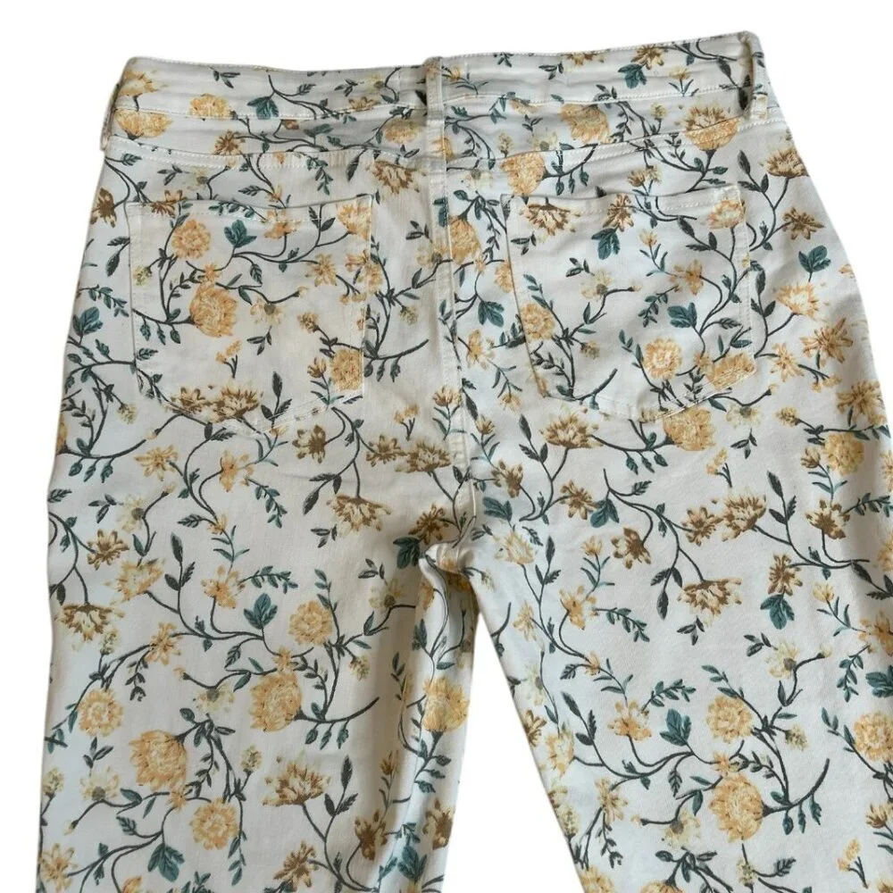 NYDJ Jeans Women's Size 10 Floral Sheri Slim Lift x Tuck Ankle Straight Beach - Picture 4 of 13